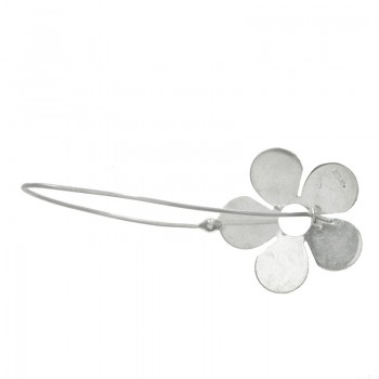 Pendientes largos flor Plata de Ley | Outlet joyas 2