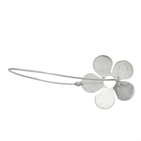 Pendientes largos flor Plata de Ley | Outlet joyas