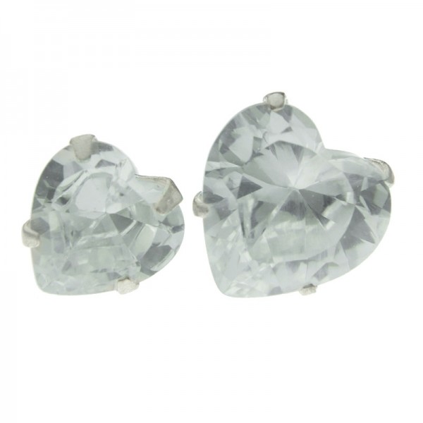 Pendientes corazón circonita San Valentín