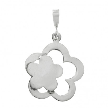 Conjunto doble flor Plata de Ley | Outlet joyas