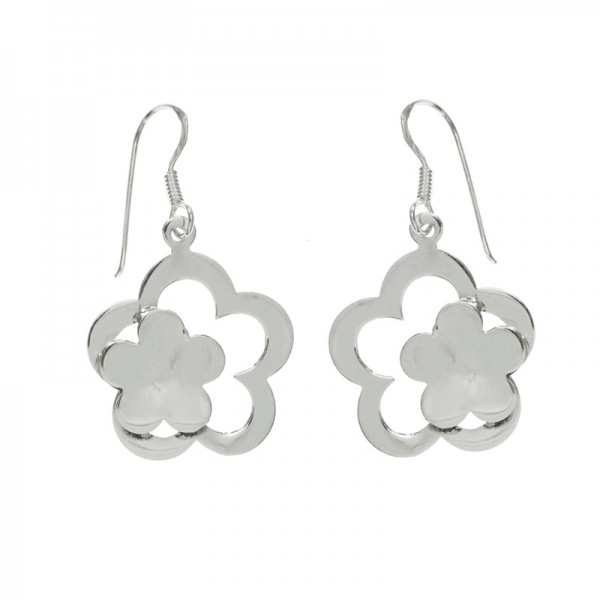 Conjunto doble flor Plata de Ley | Outlet joyas