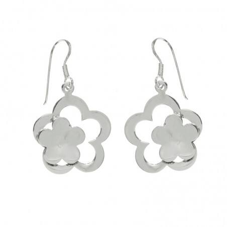 Conjunto doble flor Plata de Ley | Outlet joyas