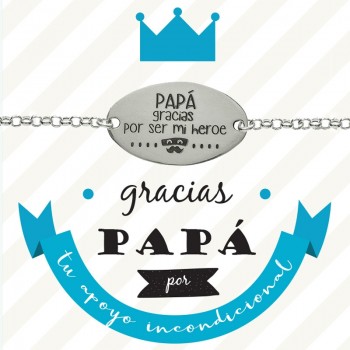 Pulsera para Papá con mensaje Plata de Ley