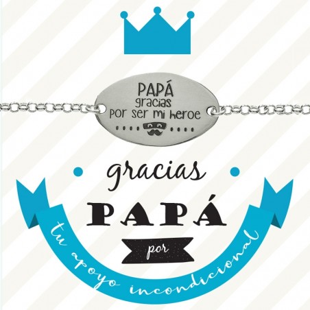 Pulsera para Papá con mensaje Plata de Ley