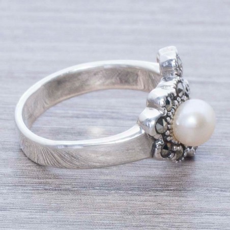 Anillo flor arabesco Plata de Ley 925