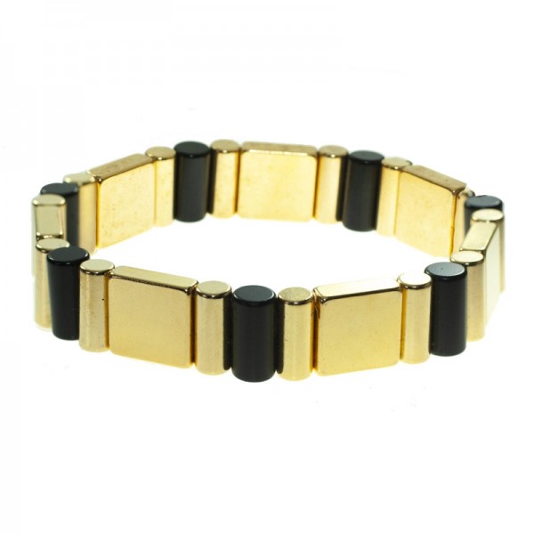 Pulsera hombre imantada ajustable bicolor