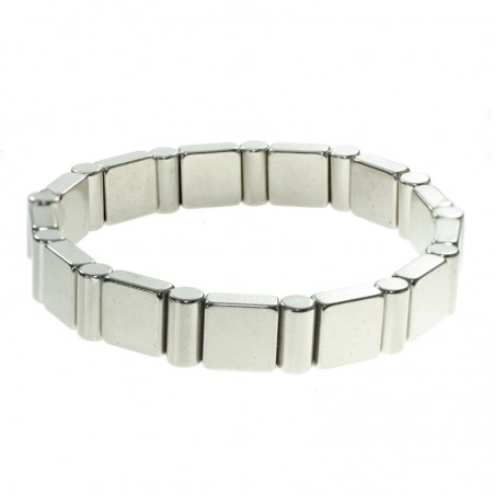 Pulsera hombre imantada ajustable plateada