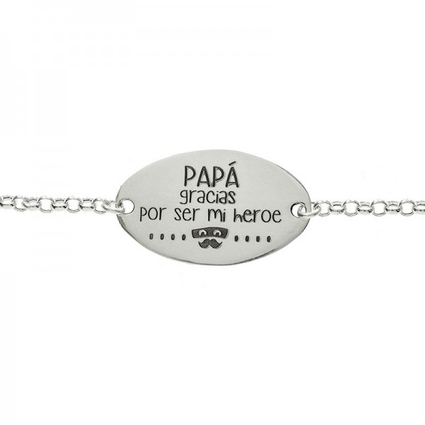 Pulsera para Papá con mensaje Plata de Ley
