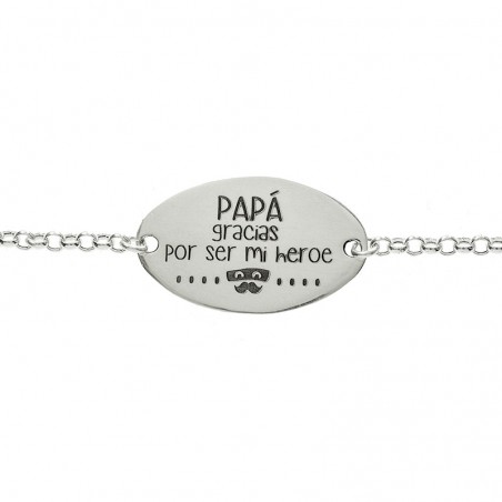Pulsera para Papá con mensaje Plata de Ley