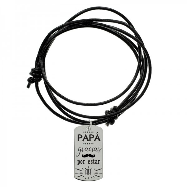 Collar chapa militar hombre Plata de Ley