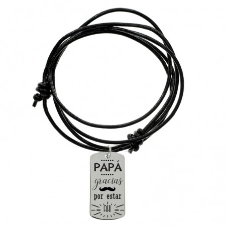 Collar chapa militar hombre Plata de Ley