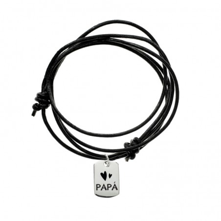 Collar chapa militar mini Papá Plata de Ley