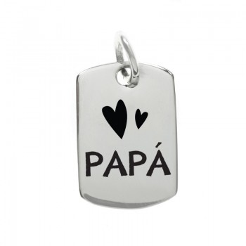 Collar chapa militar mini Papá Plata de Ley 2
