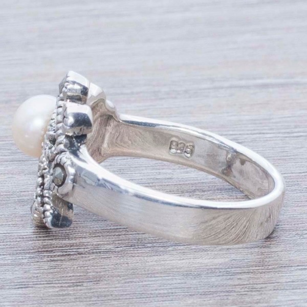 Anillo flor arabesco Plata de Ley 925