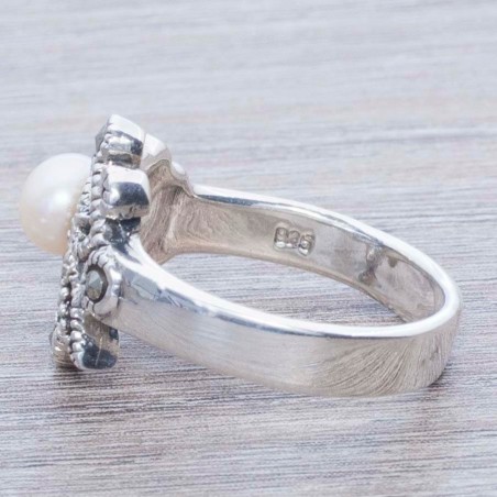 Anillo flor arabesco Plata de Ley 925