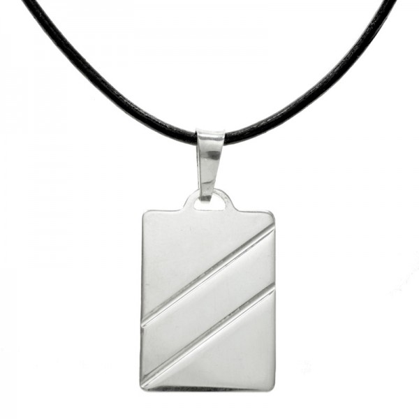 Collar chapa biselada Te quiero Papá Plata de Ley