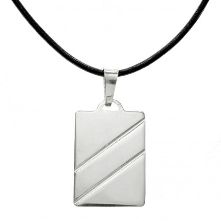 Collar chapa biselada Te quiero Papá Plata de Ley