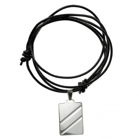 Collar chapa biselada Te quiero Papá Plata de Ley