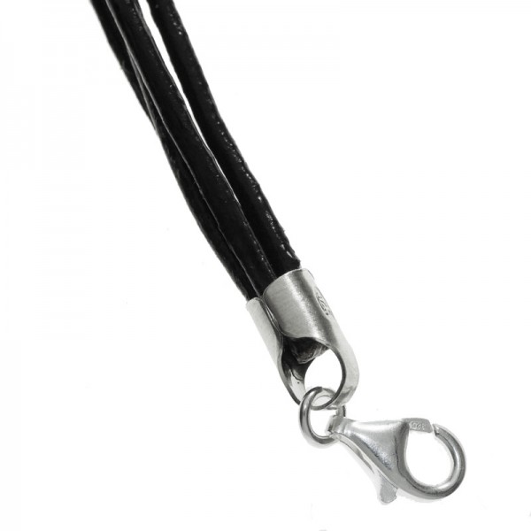 Pulsera abalorios étnicos cuero y Plata de Ley