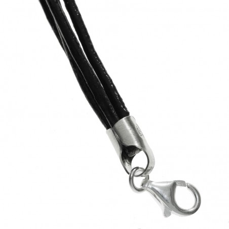 Pulsera abalorios étnicos cuero y Plata de Ley