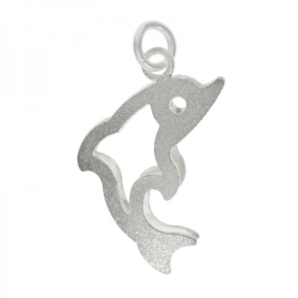 Colgante delfín textura Plata de Ley | Outlet joyas