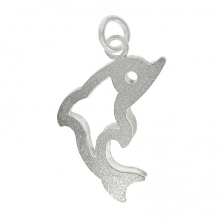 Colgante delfín textura Plata de Ley | Outlet joyas