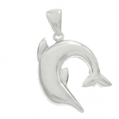 Colgante delfín zirconia bicolor Plata de Ley | Outlet joyas