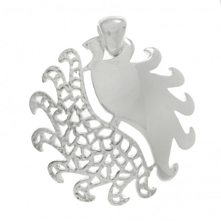 Colgante XL sol calado de Plata de Ley | Outlet joyas