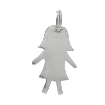 Colgante chapa niña Plata de Ley | Outlet joyas