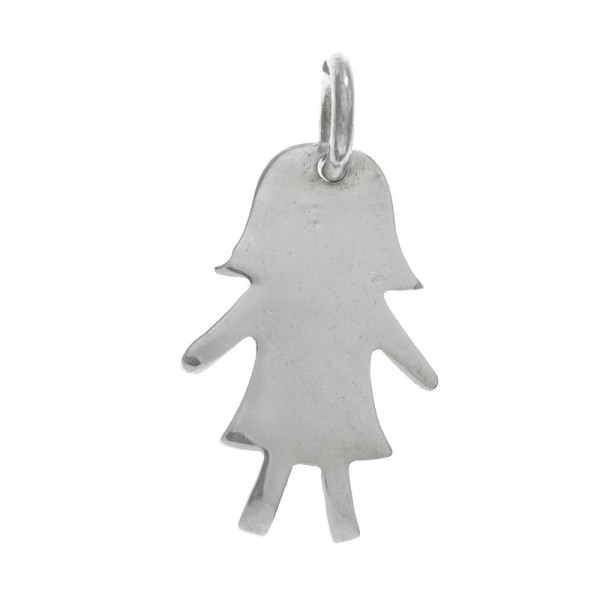 Colgante chapa niña Plata de Ley | Outlet joyas