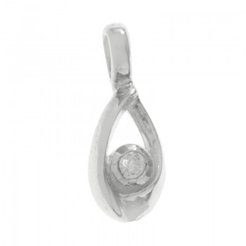 Colgante mini con circonita blanca Plata de Ley | Outlet joyas