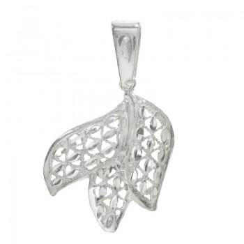 Colgante hoja biseles Plata de Ley | Outlet joyas