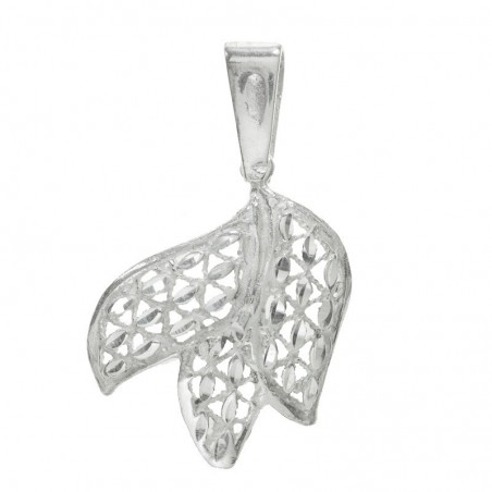 Colgante hoja biseles Plata de Ley | Outlet joyas