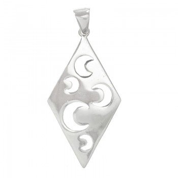 Colgante gran rombo con lunas Plata de Ley | Outlet joyas