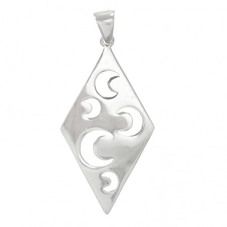 Colgante gran rombo con lunas Plata de Ley | Outlet joyas