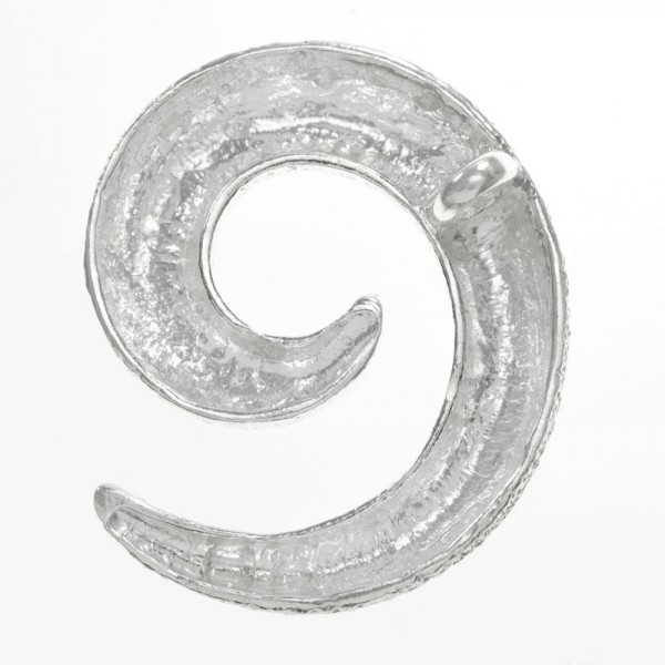 Colgante gran espiral textura Plata de Ley| Outlet joyas