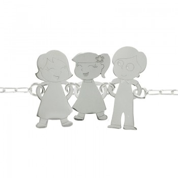 Collar abuelos con nieta Plata de Ley 925