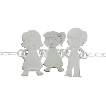 Collar abuelos con nieta Plata de Ley 925