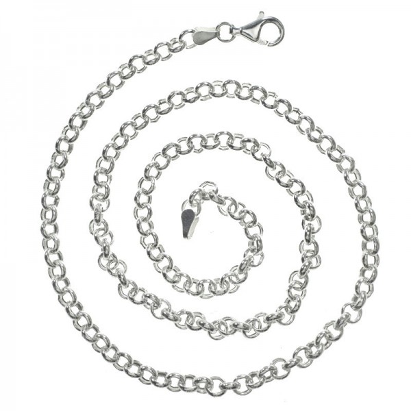 Cadena roló gruesa Plata de Ley con cierre mosquetón