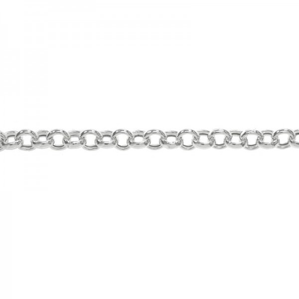 Cadena roló gruesa Plata de Ley con cierre mosquetón