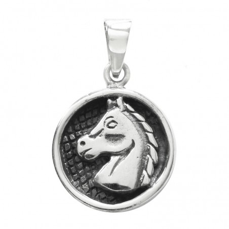 Colgante cabeza de caballo fondo oscuro