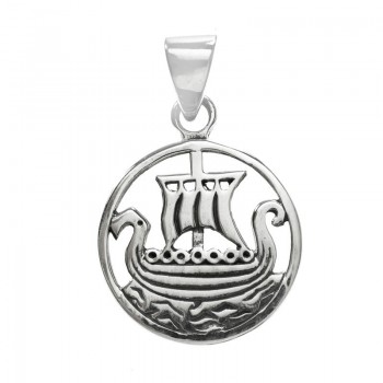 Colgante barco vikingo Plata de Ley 925 2