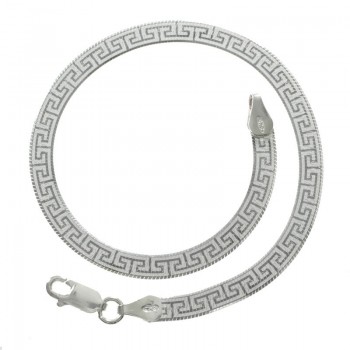 Pulsera cola de serpiente griega Plata de Ley 925