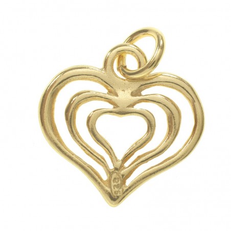 Collar dorado triple corazón Plata de Ley - Karissma