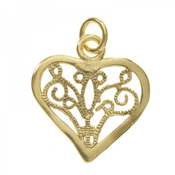 Collar dorado corazón Plata de Ley - Karissma