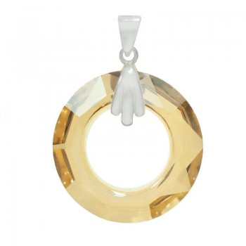 Colgante donut cristal Preciosa Plata de Ley