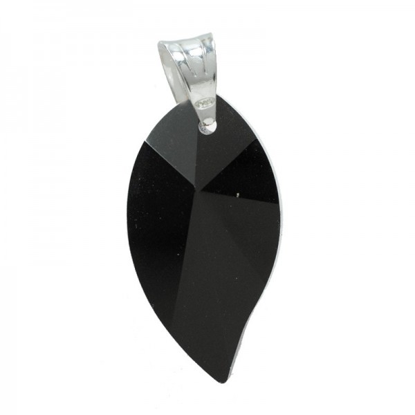 Colgante cristal Preciosa hoja Plata de Ley - Karissma