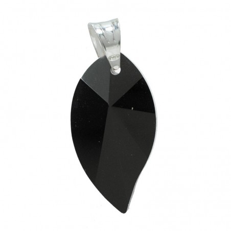Colgante cristal Preciosa hoja Plata de Ley - Karissma