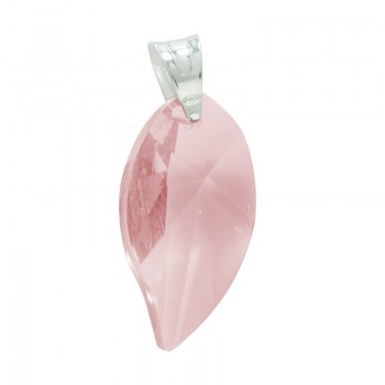 Colgante cristal Preciosa hoja Plata de Ley - Karissma