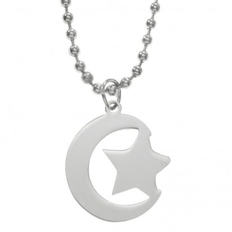 Collar luna y estrella acero inoxidable - Karissma